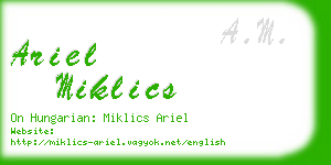 ariel miklics business card